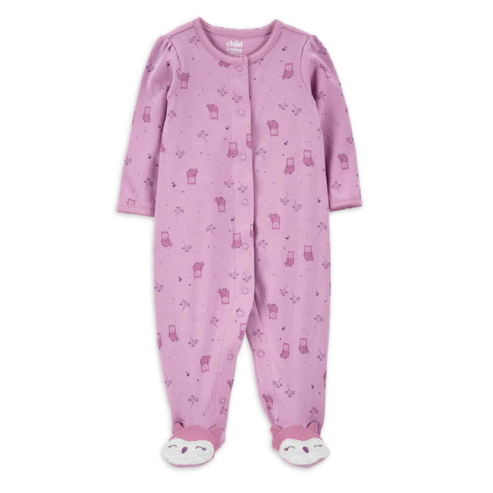 3/$20 Carter's Child of Mine Baby Girls Owl Footed Sleep N Play Newborn
